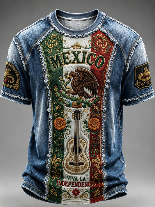 Men's Mexican Independence Day Commemorative Art Print T-shirt