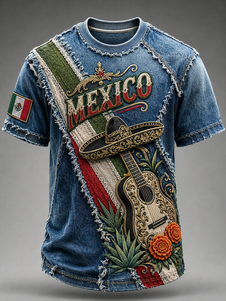 Men's Mexican Independence Day Commemorative Art Print T-shirt