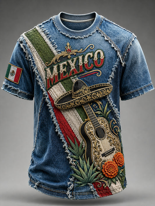 Men's Mexican Independence Day Commemorative Art Print T-shirt