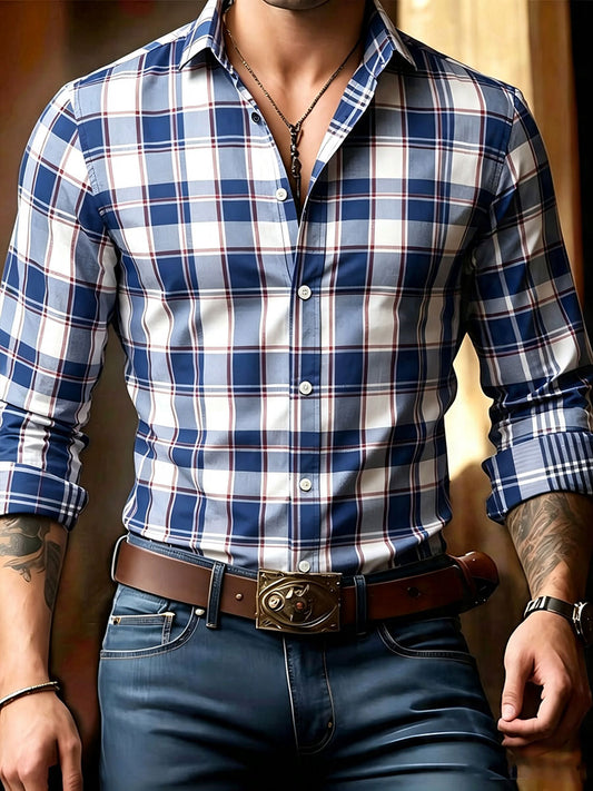 Men's Casual Plaid Shirt