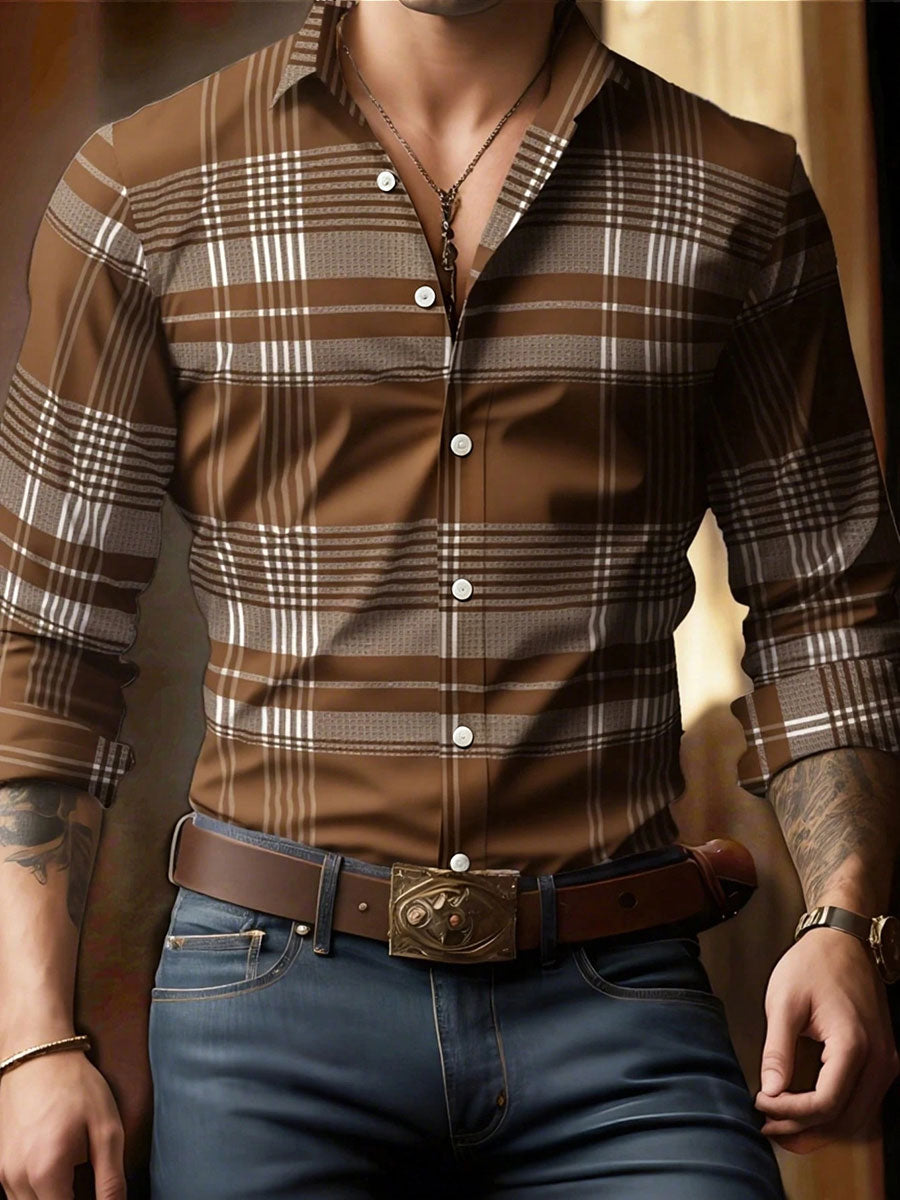 Men's Casual Plaid Shirt