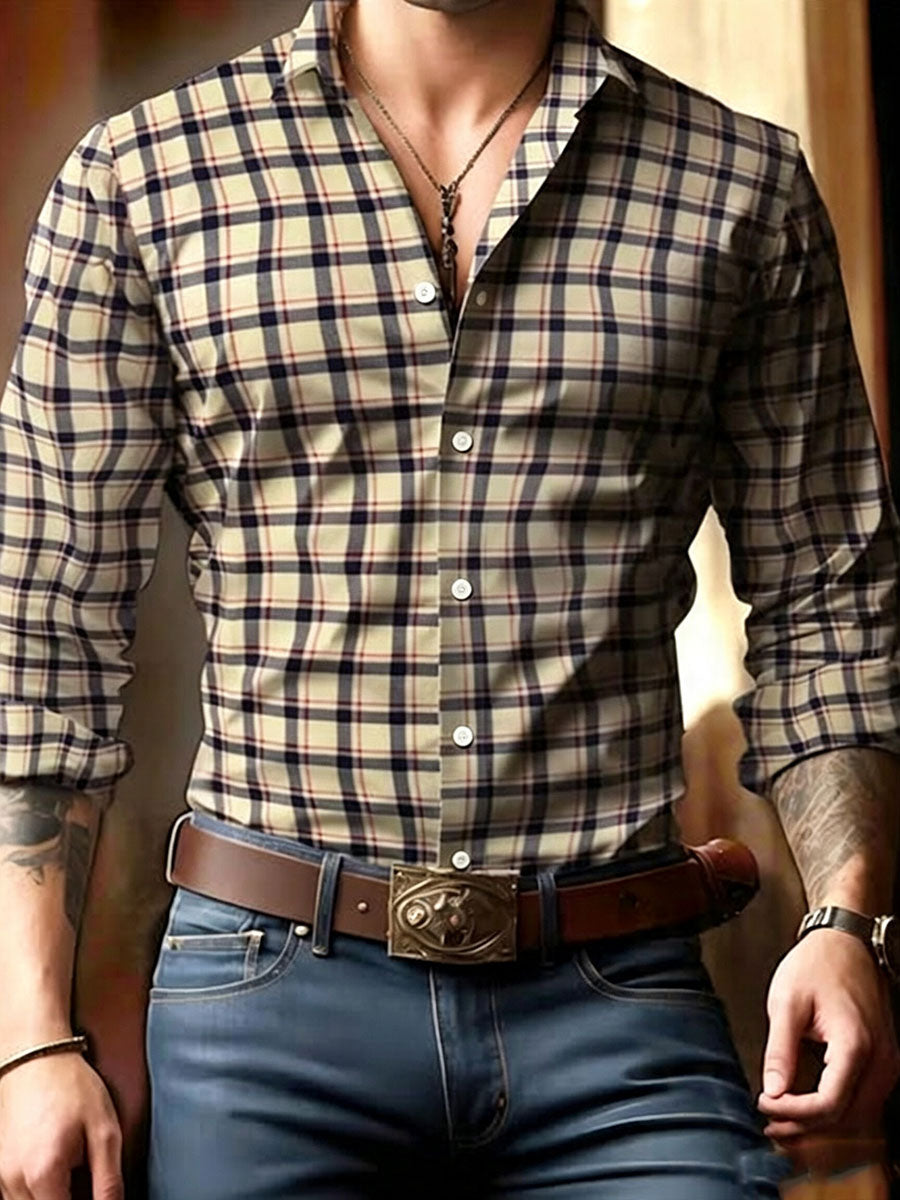 Men's Casual Plaid Shirt