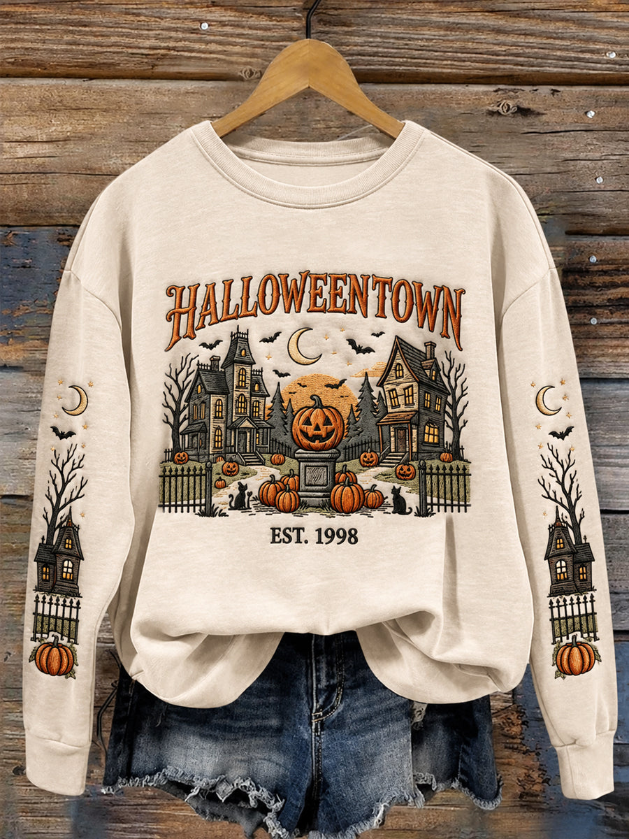 Women's Halloweentown Print Casual Sweatshirt