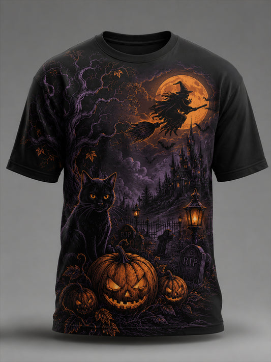 Men's Halloween Commemorative Art Print T-Shirt