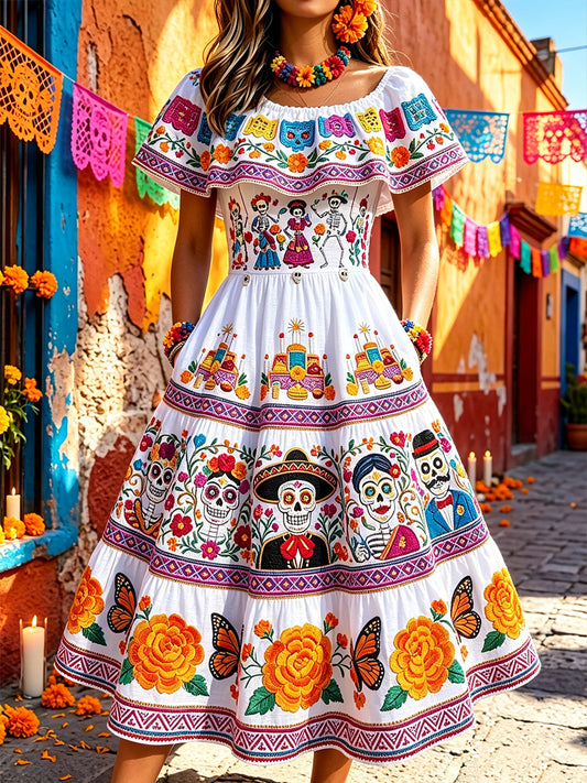 Description:  Material: Cotton Blend Design: Print Dress Length Type:Casual Long Dress Maxi Dress Applicable Season: Perfect for Spring and Summer Seasons. Thickness: Lightweight Occasion: Suitable For Daily Wear,Weekend, Outdoor, Party, Vacation, Travel.