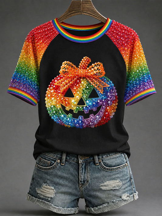Women's Rainbow Pumpkin T-shirts