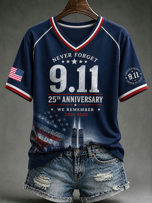 Women's Never Forget 9.11 V-neck T-shirt