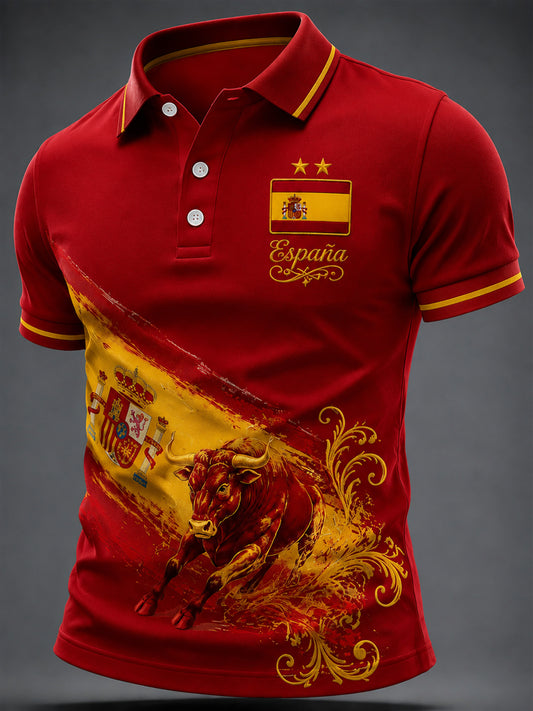 Men's Spain Print Casual Top