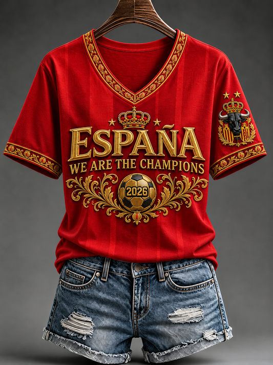 Women's Spanish Football Short-sleeved T-shirt