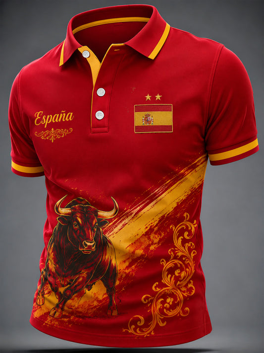 Men's Spain Print Casual Top