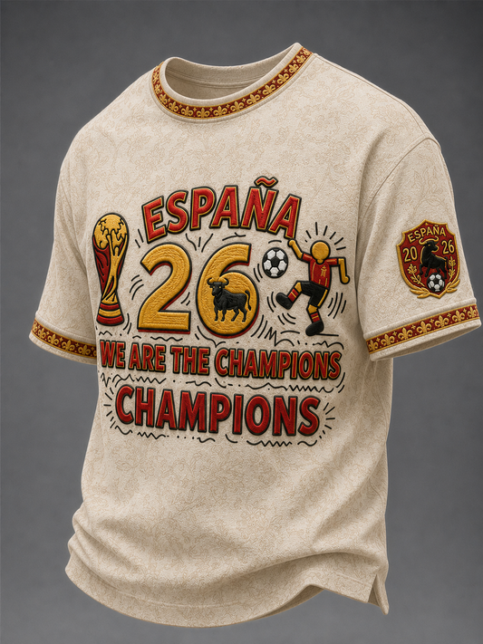 Men's Spanish Football Short Sleeves T-shirt