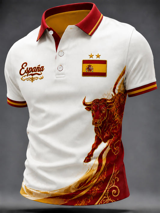 Men's Spain Print Casual Top
