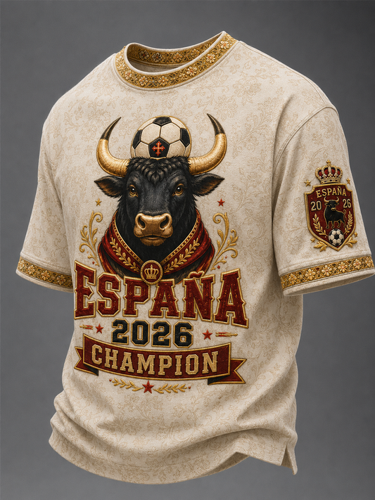 Men's Spanish Football Short Sleeves T-shirt