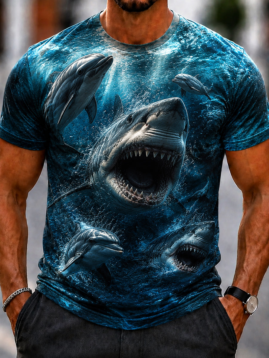 Men's Deep Sea Shark Casual T-Shirt