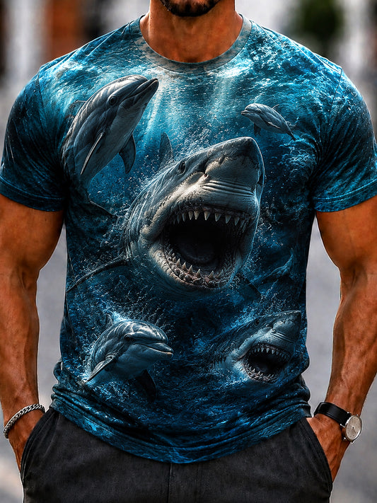Men's Deep Sea Shark Casual T-Shirt