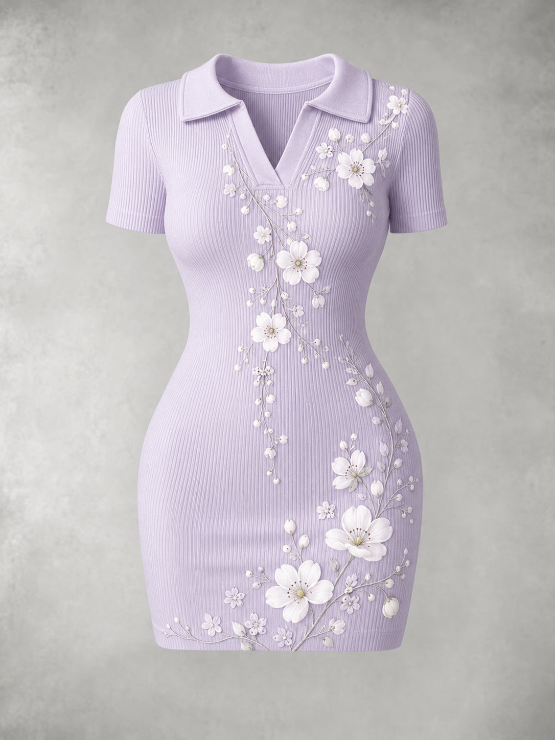 Women's Cotton And Linen Style Floral Print Bodycon Skirt