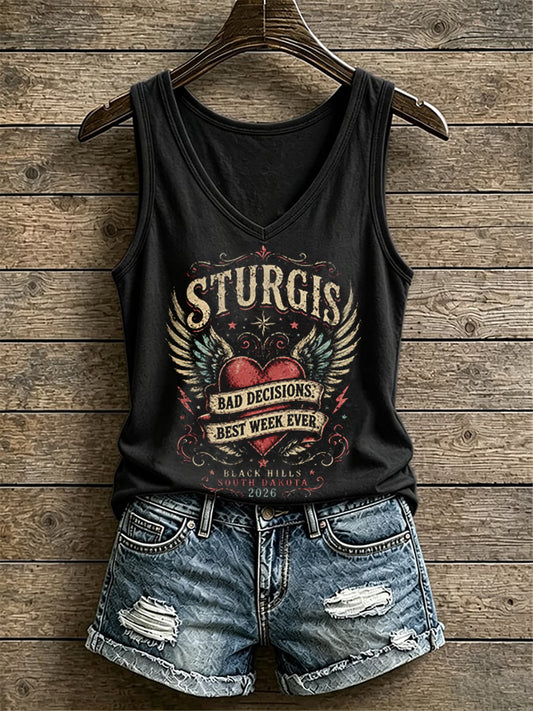 Women's Motorcycle Rally Printed Tank Top