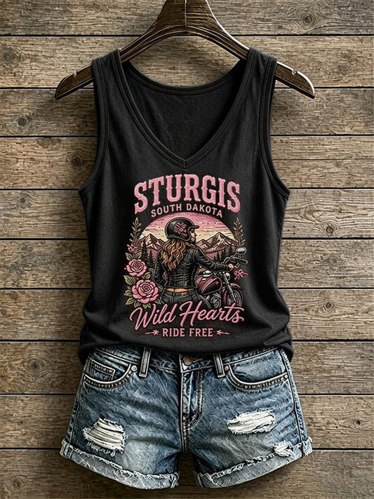 Women's Motorcycle Rally Printed Tank Top