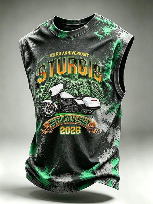 Men's Motorcycle Rally Printed Tank Top