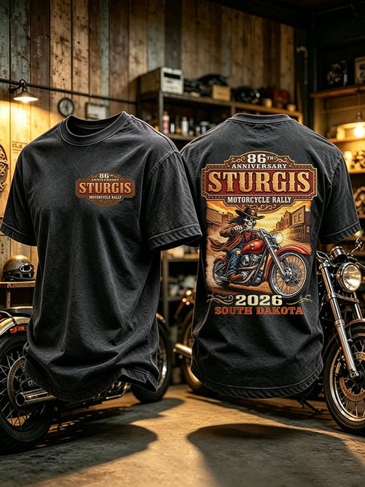 Men's  Motorcycle Rally Printed T-shirt