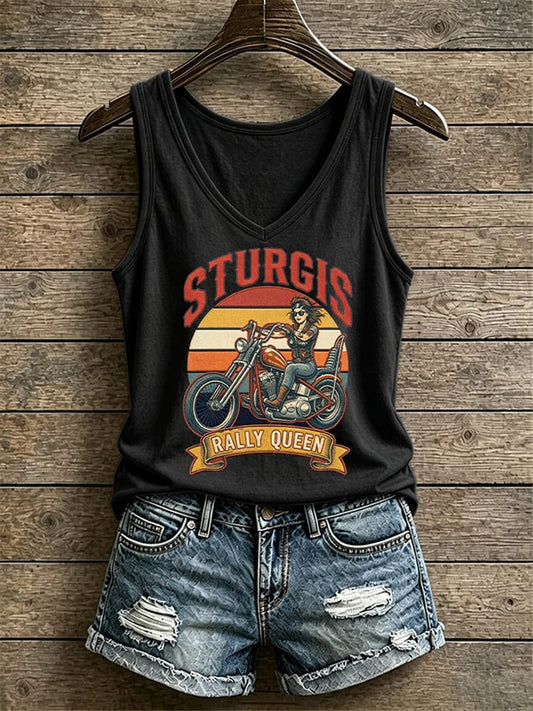 Women's Motorcycle Rally Printed Tank Top