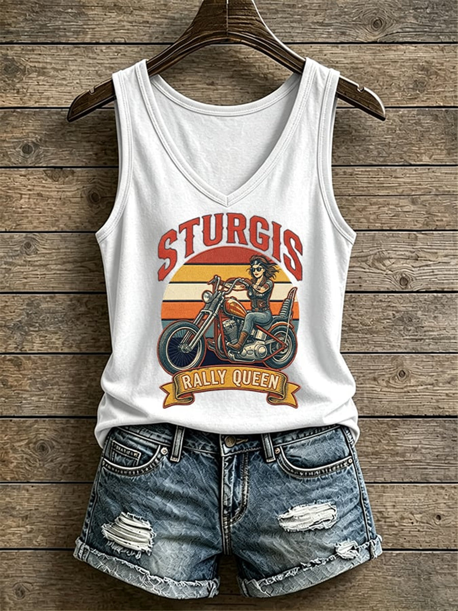 Women's Motorcycle Rally Printed Tank Top