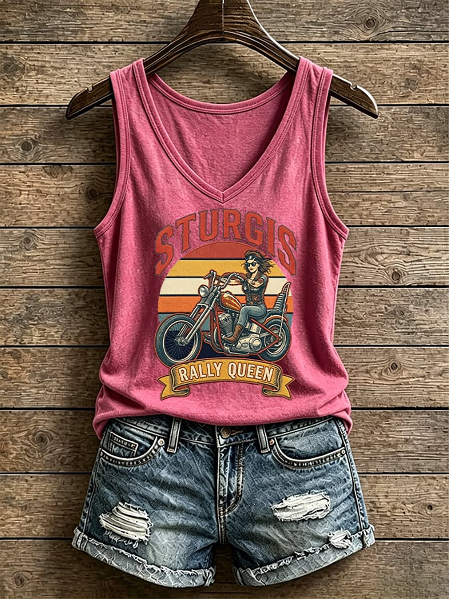 Women's Motorcycle Rally Printed Tank Top