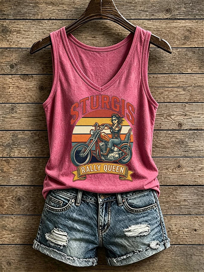 Women's Motorcycle Rally Printed Tank Top