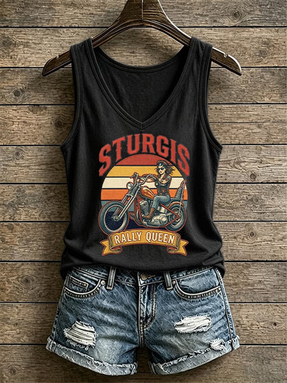 Women's Motorcycle Rally Printed Tank Top