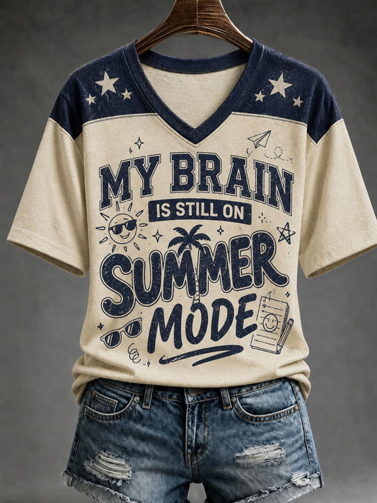 Women’s Back To School Season Print Casual Short-Sleeve T-Shirt