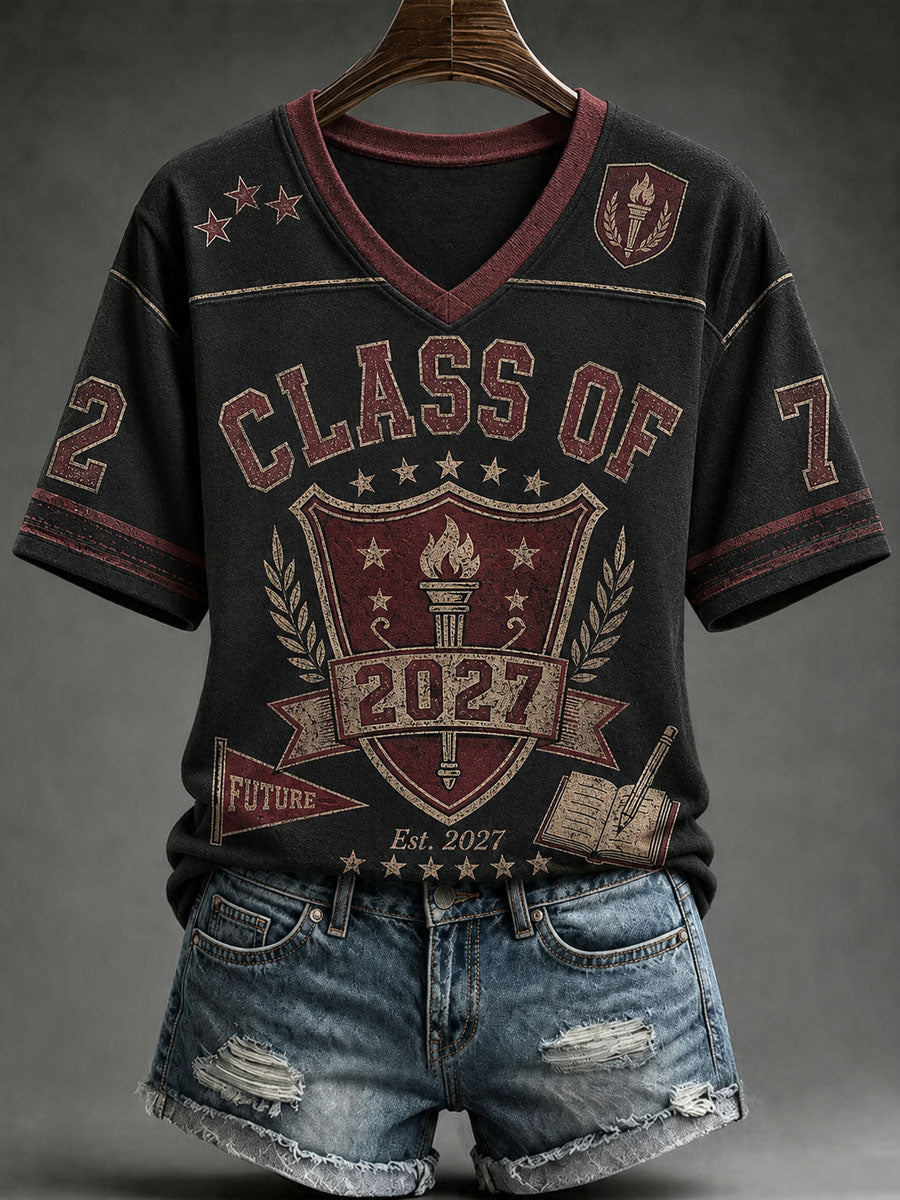 Women’s Back To School Season Print Casual Short-Sleeve T-Shirt