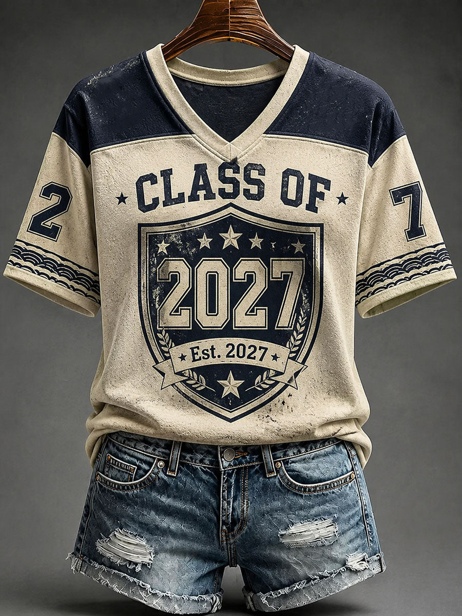 Women’s Back To School Season Print Casual Short-Sleeve T-Shirt