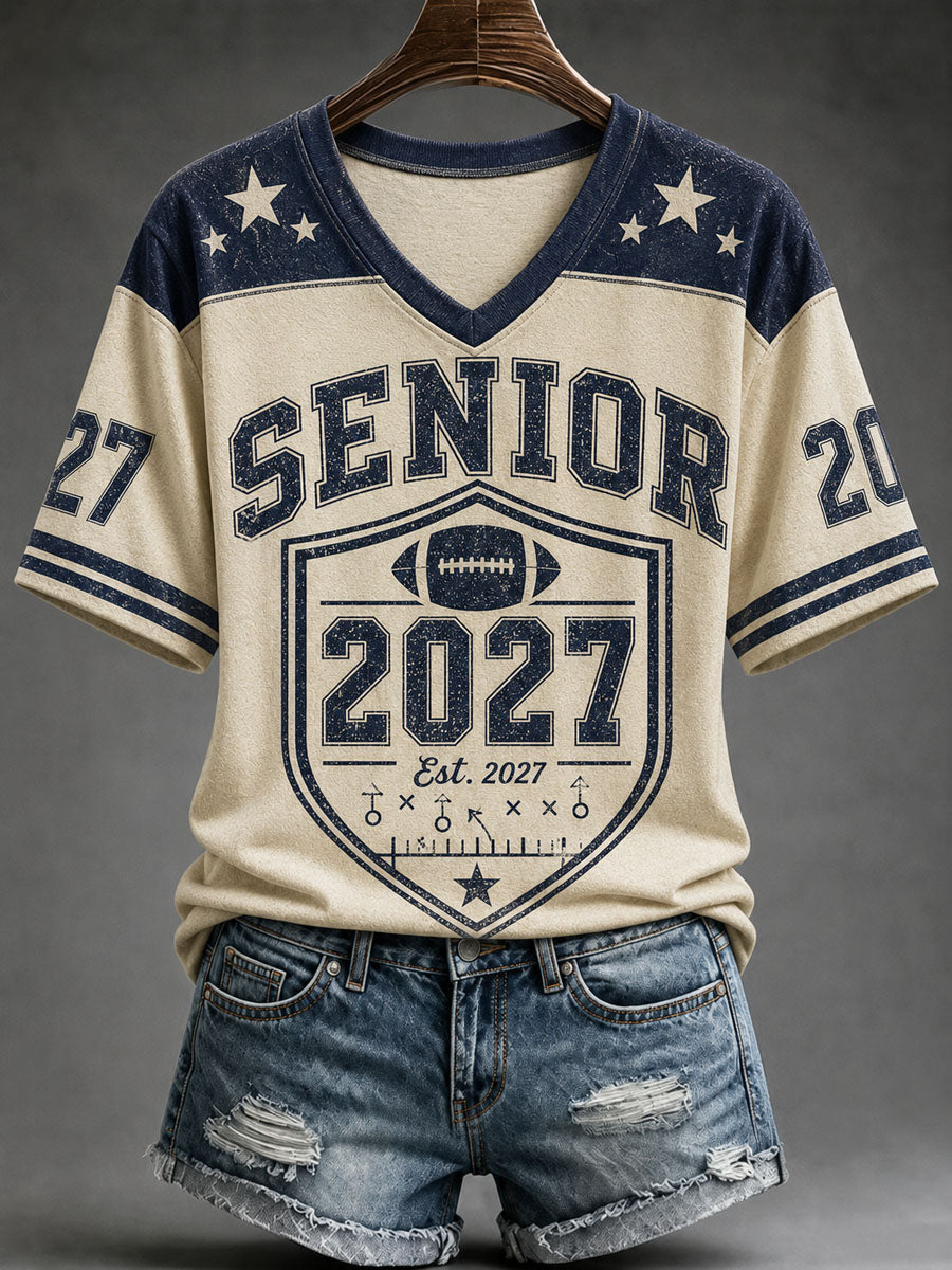 Women’s Back To School Season Print Casual Short-Sleeve T-Shirt