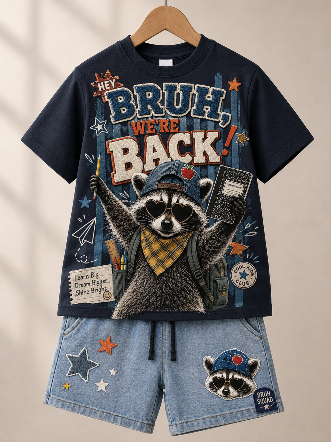 Children's School Entrance Season Short-Sleeve Shirt Set