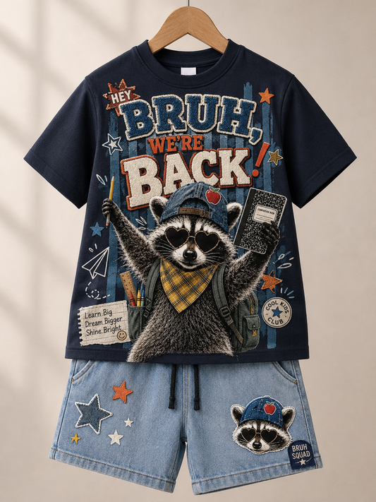 Children's School Entrance Season Short-Sleeve Shirt Set