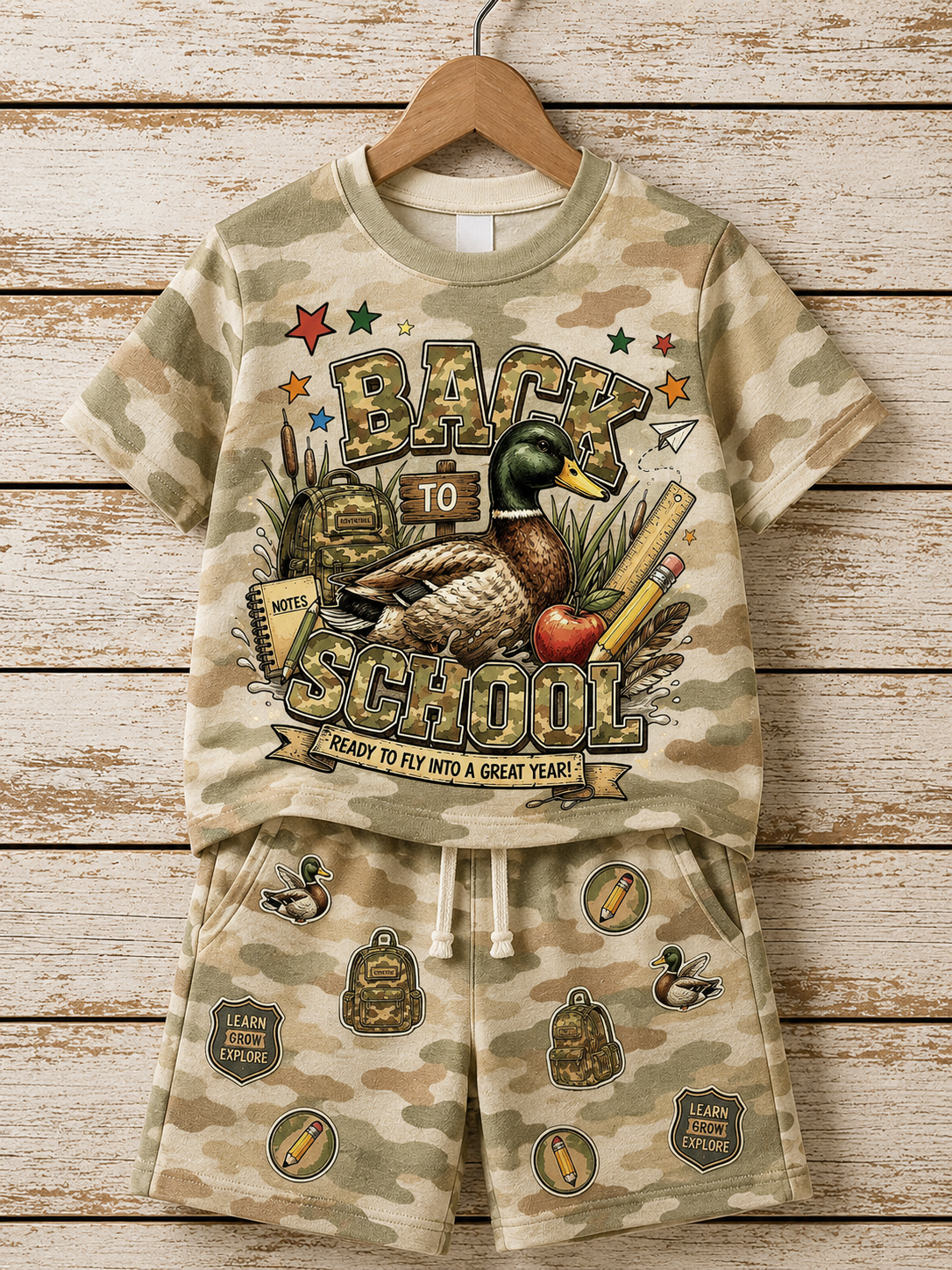 Children's School Entrance Season Short-Sleeve Shirt Set