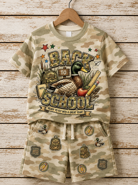 Children's School Entrance Season Short-Sleeve Shirt Set