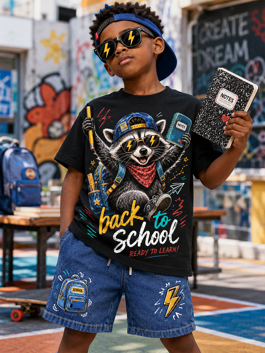 Children's School Entrance Season Short-Sleeve Shirt Set
