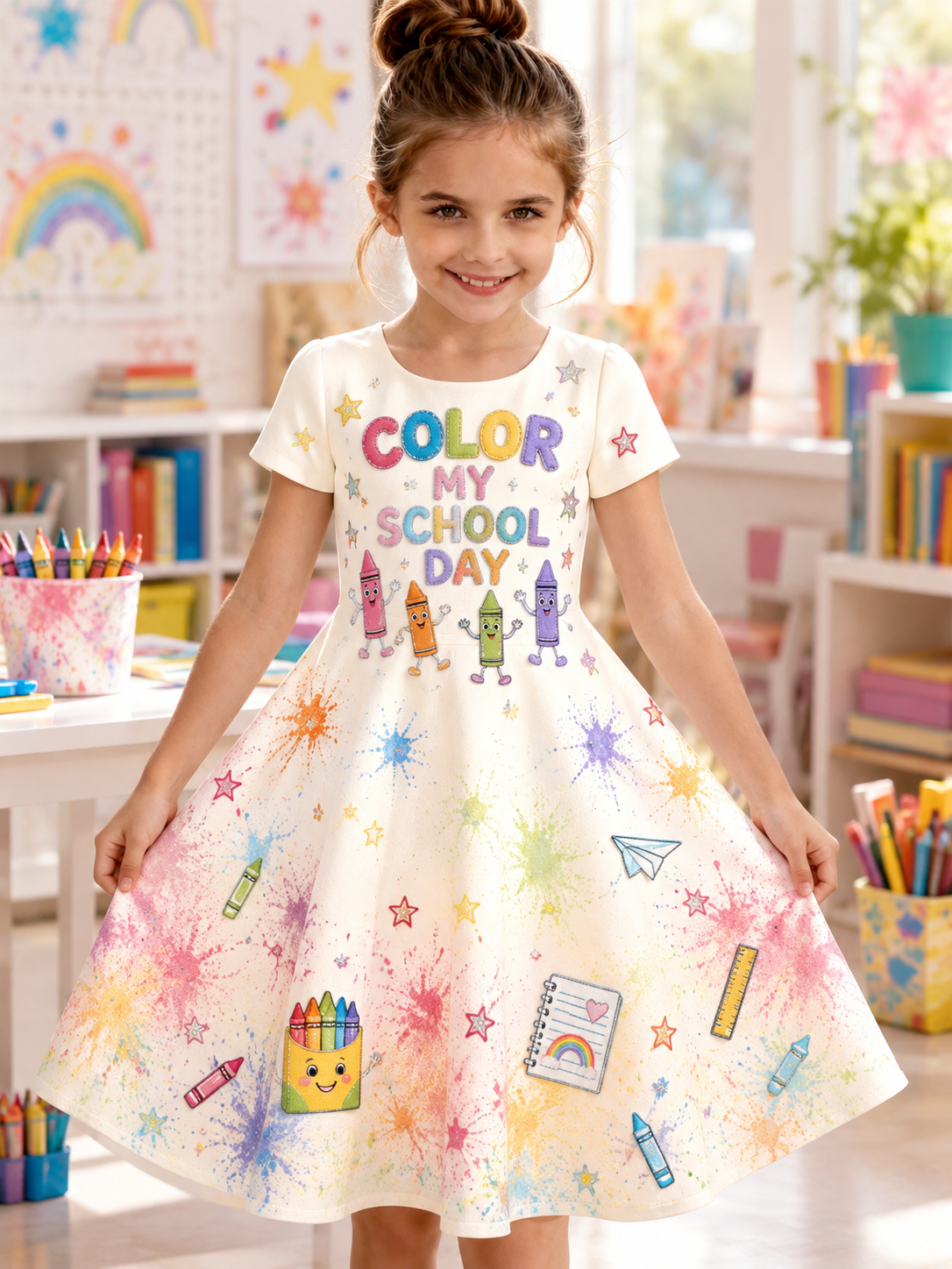 Back-To-School Season Art Print Casual Dress
