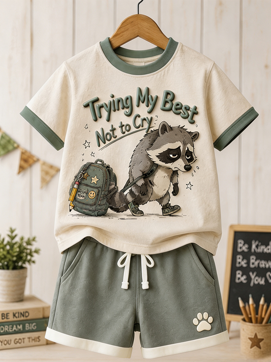 Back-To-School Season Short-Sleeve Shirt Set