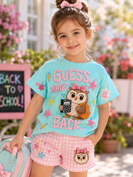 Back-To-School Season Short-Sleeve Shirt Set