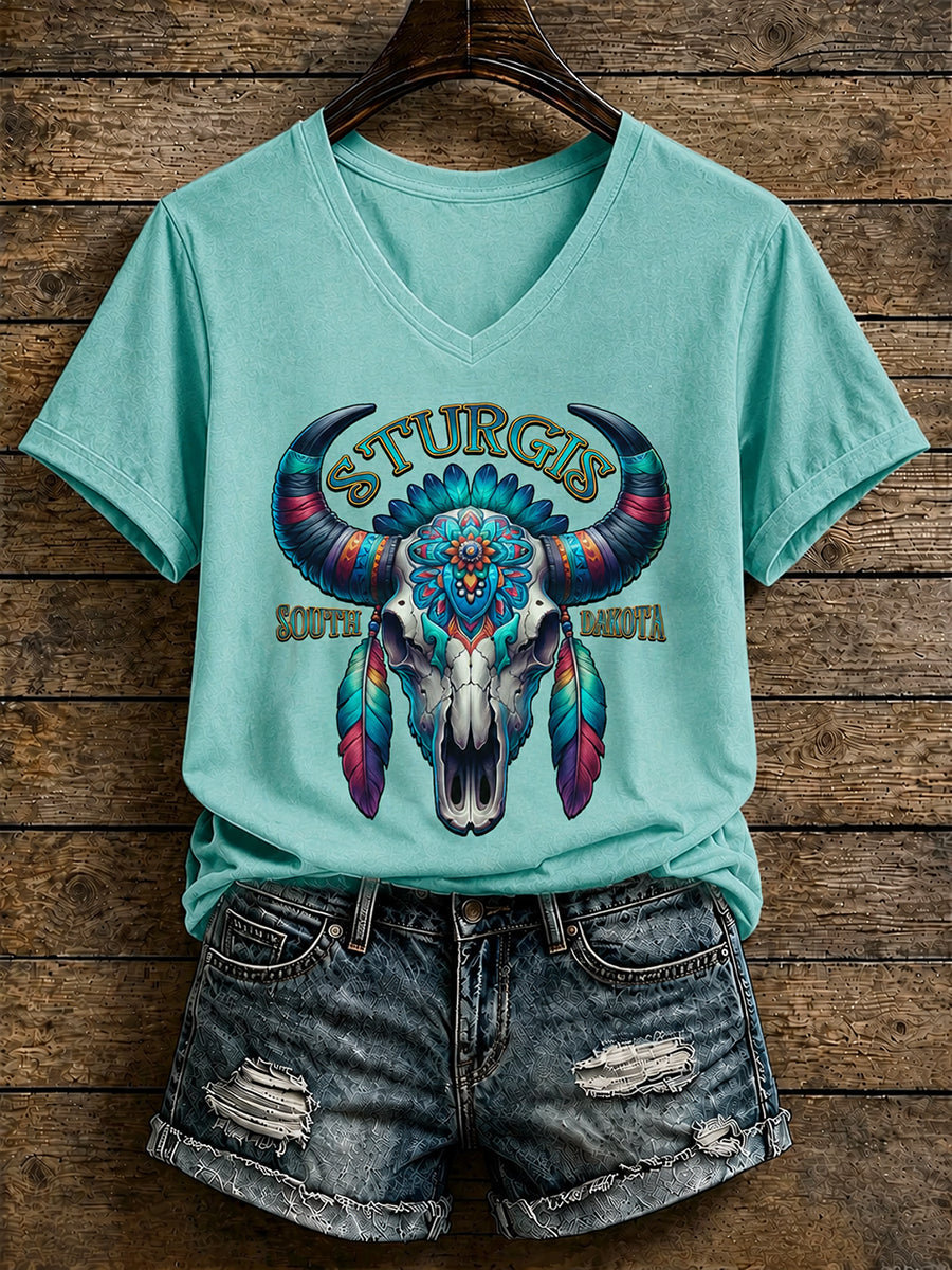 Women's Motorcycle Rally Printed T-shirt