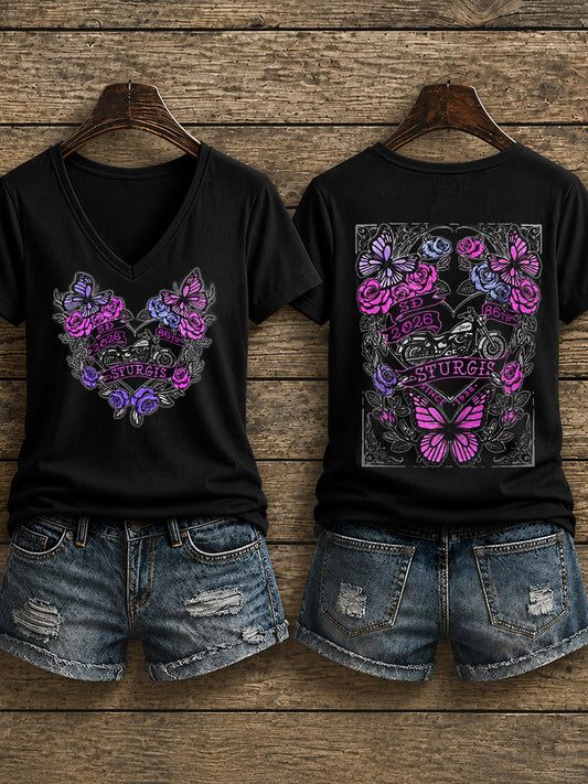 Women's Motorcycle Rally Printed T-shirt