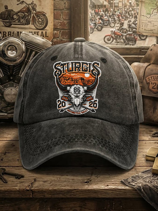 Unisex Motorcycle Rally Printed Cap