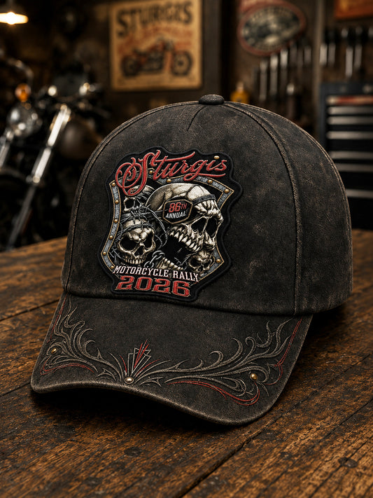 Unisex Motorcycle Rally Printed Cap