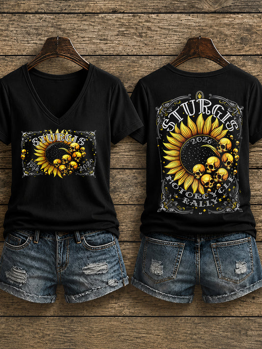 Women's Motorcycle Rally Printed T-shirt