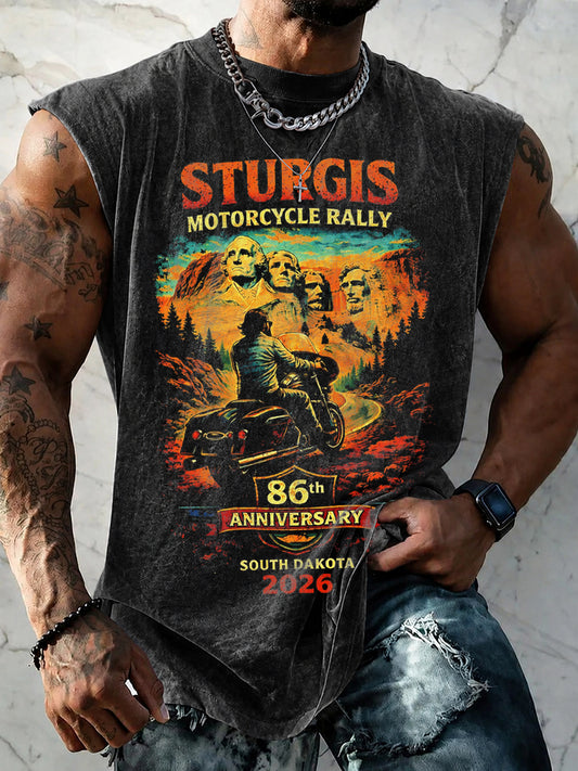 Men's Motorcycle Rally Printed Tank Top