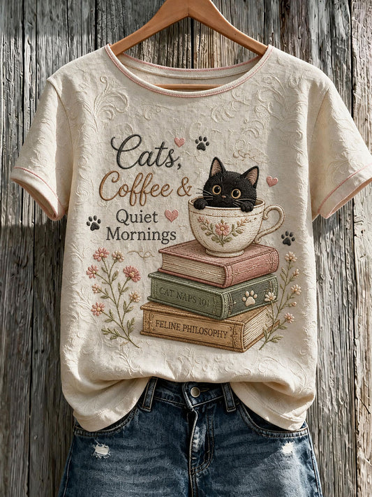 Women’s Cat Lover’s Day Printed Casual Short-Sleeve T-Shirt