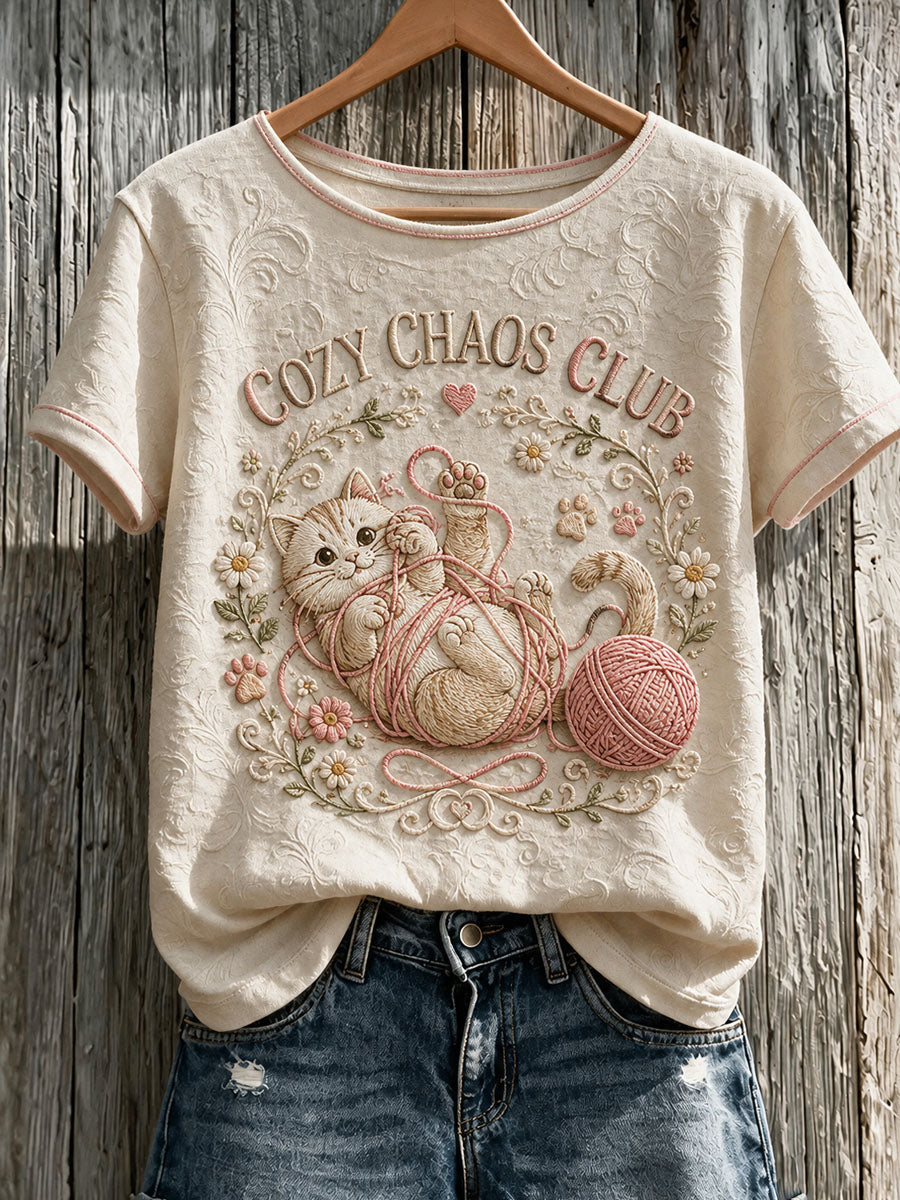 Women’s Cat Lover’s Day Printed Casual Short-Sleeve T-Shirt