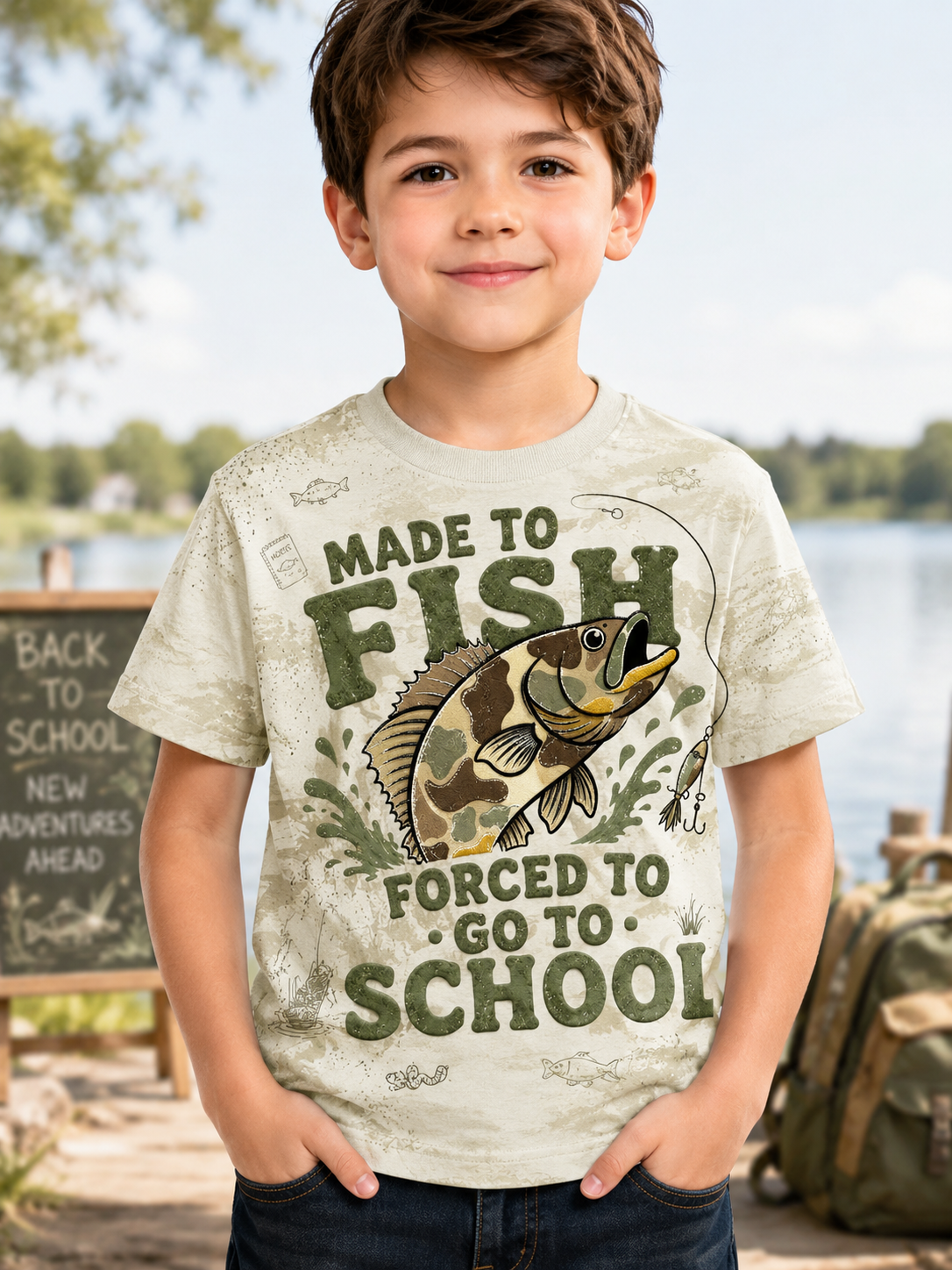 Back-To-School Season Print Short Sleeve T-Shirt